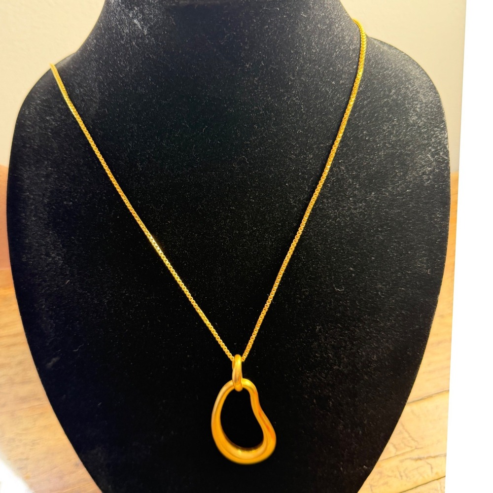 Julie Vos Wave Pendant Gold Box Chain Necklace P206G00 NEW